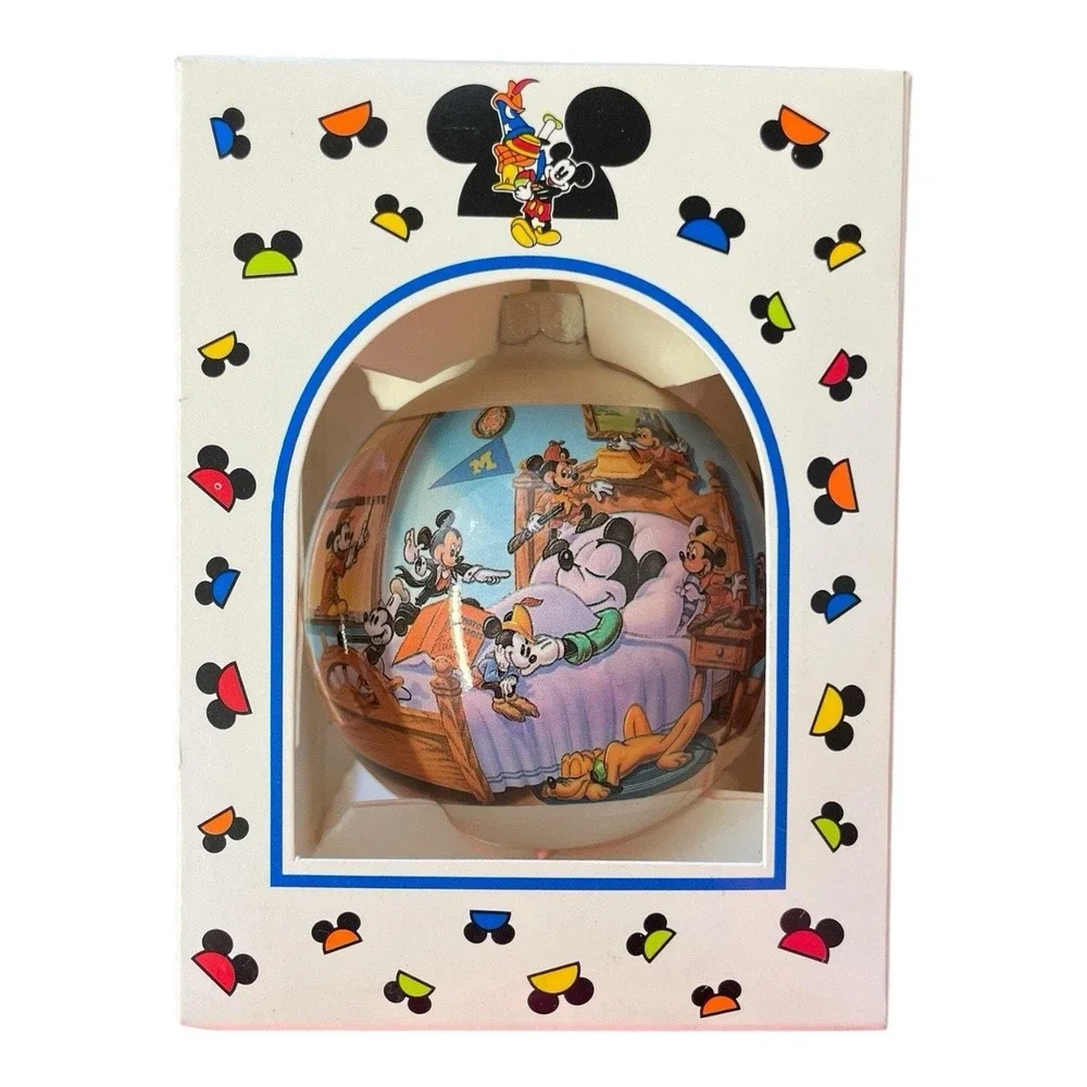 Mickey Mouse Through The Years Glass‎ Ornament